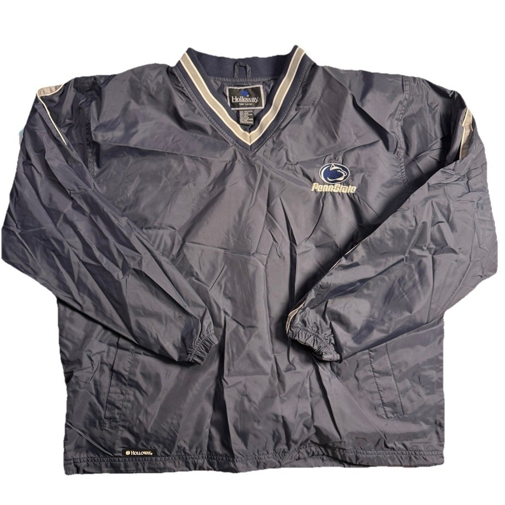 Penn State Nittany Lions Jacket Mens Large Navy Blue Holloway Pullover EUC